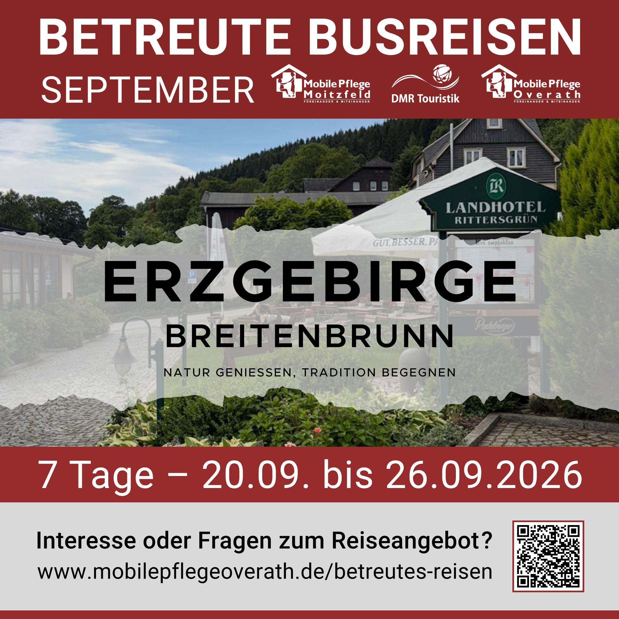 Betreute Busreisen – Angebot 2: Erzgebirge 20.09. - 26.09.2026